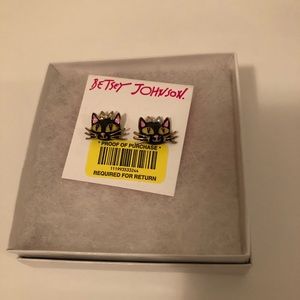 Betsy Johnson Cat earrings